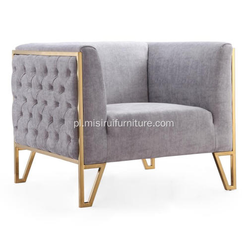 Luksusowy ciemnoszary tkanina Rhomboid Design Single Sofa
